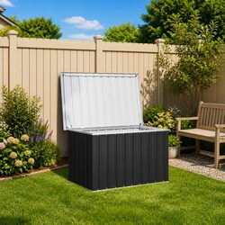 Garden Storage Box Anthracite Outdoor Patio Cushion Pillow Blanket Chest Deck