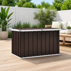 Garden Storage Box Outdoor Patio Deck Tool Equipment Container Organizer Brown
