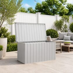 Garden Storage Box Grey Outdoor Patio Deck Cushion Pillow Blanket Organiser