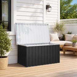 Garden Storage Box Anthracite Outdoor Patio Deck Cushion Blanket Organiser Chest