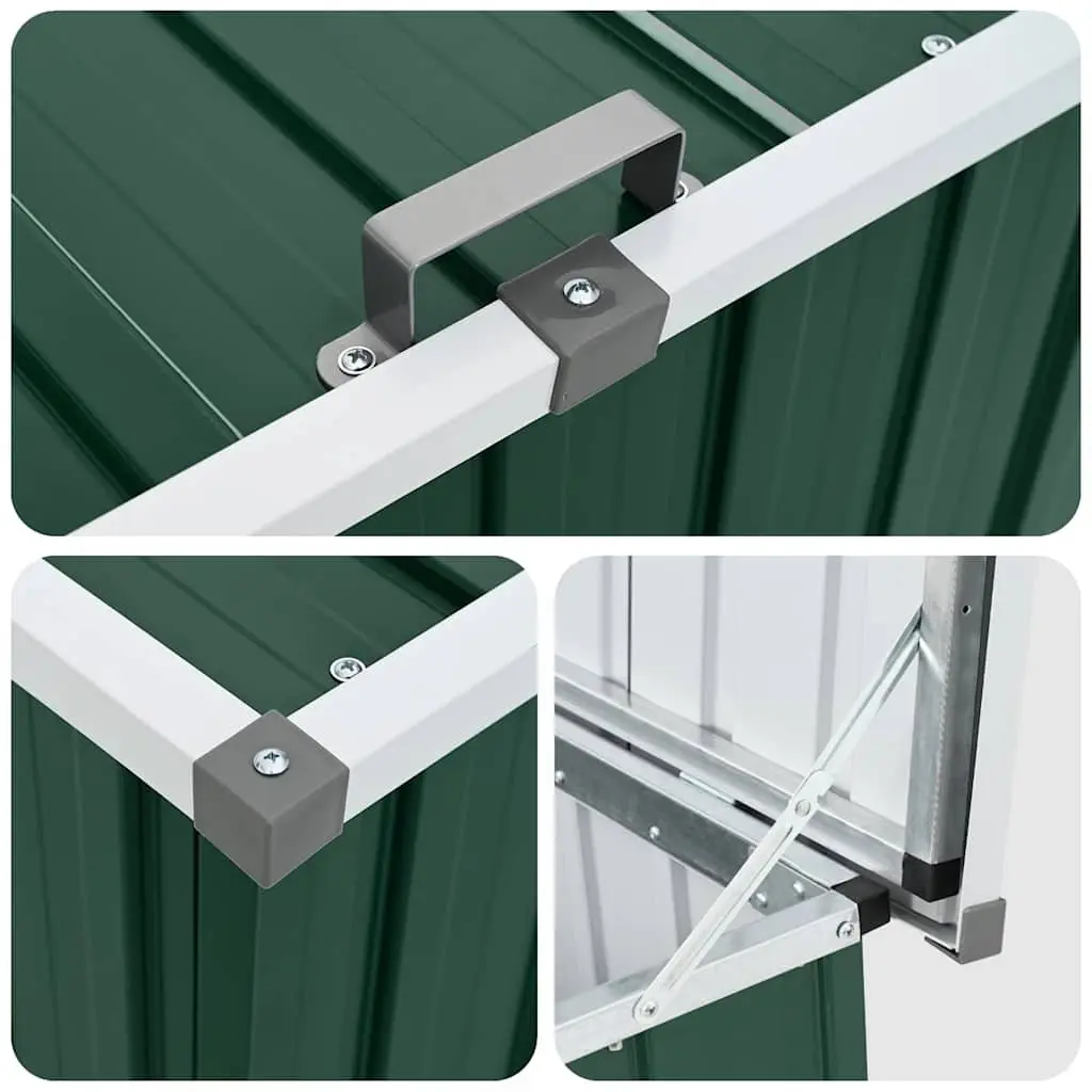 Garden Storage Box Galvanised Steel Frame 149x99x93cm Green