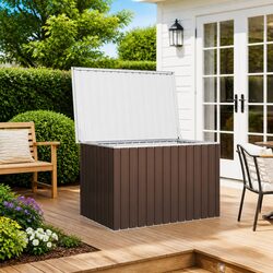 Garden Storage Box Brown Outdoor Patio Deck Furniture Bench Seat Cushion