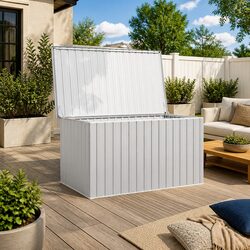Garden Storage Box Grey Outdoor Patio Deck Cushion Blanket Organizer 171x99x93cm
