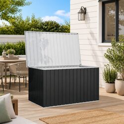 Garden Storage Box Anthracite Outdoor Patio Deck Furniture Organizer Container