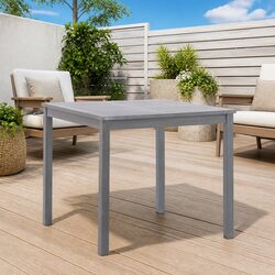 Square Outdoor Dining Table Grey 80x80x74 cm Wooden Garden Furniture
