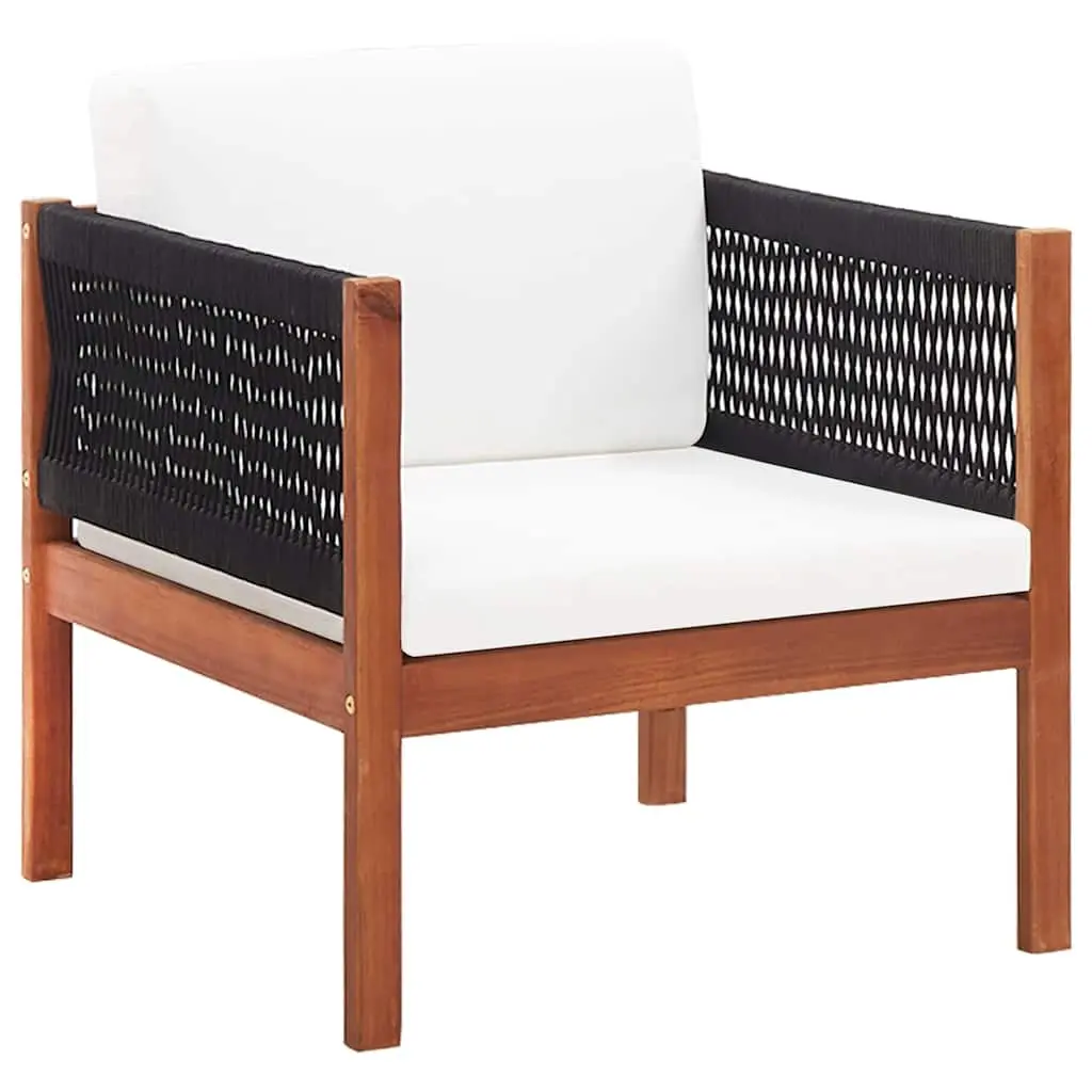 4 Piece Garden Lounge Set Acacia Wood Outdoor Furniture Chairs Sofa Coffee Table Brown