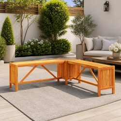 Outdoor Garden Bench with Planter Box 117x117x40cm Brown Wooden Seat
