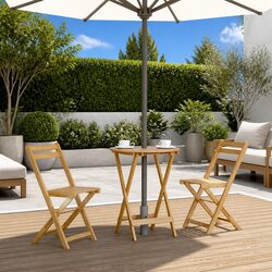 Folding Garden Dining Table Outdoor Patio Furniture Brown Acacia Wood 60x75cm