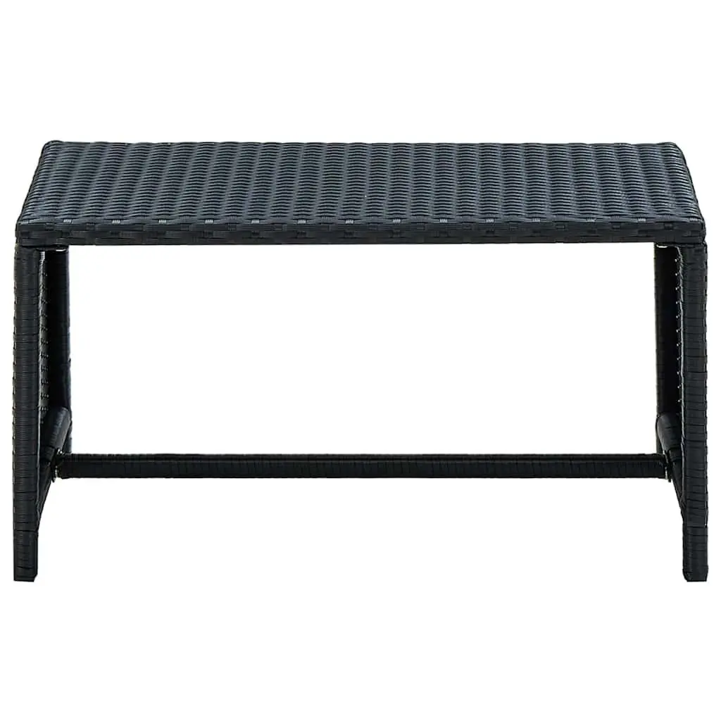 Outdoor Coffee Table Water-resistant PE Rattan 70x40x38 cm Black
