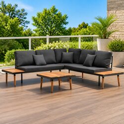 Garden Lounge Set 4 Piece Outdoor Sofa Patio Furniture with Cushions Grey