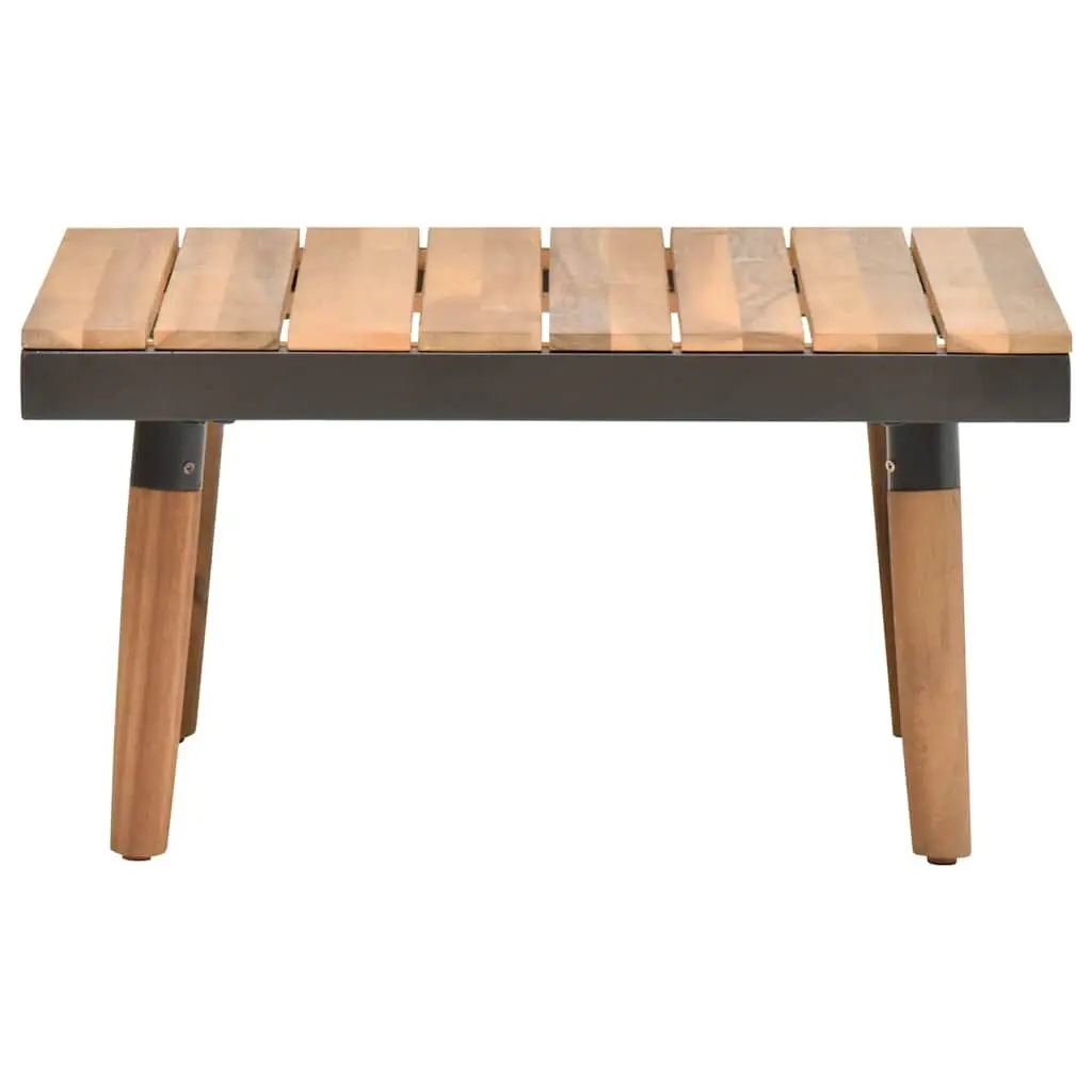 Garden Lounge Set 4 Piece Outdoor Sofa Cushions Grey Solid Acacia Wood Steel Frame