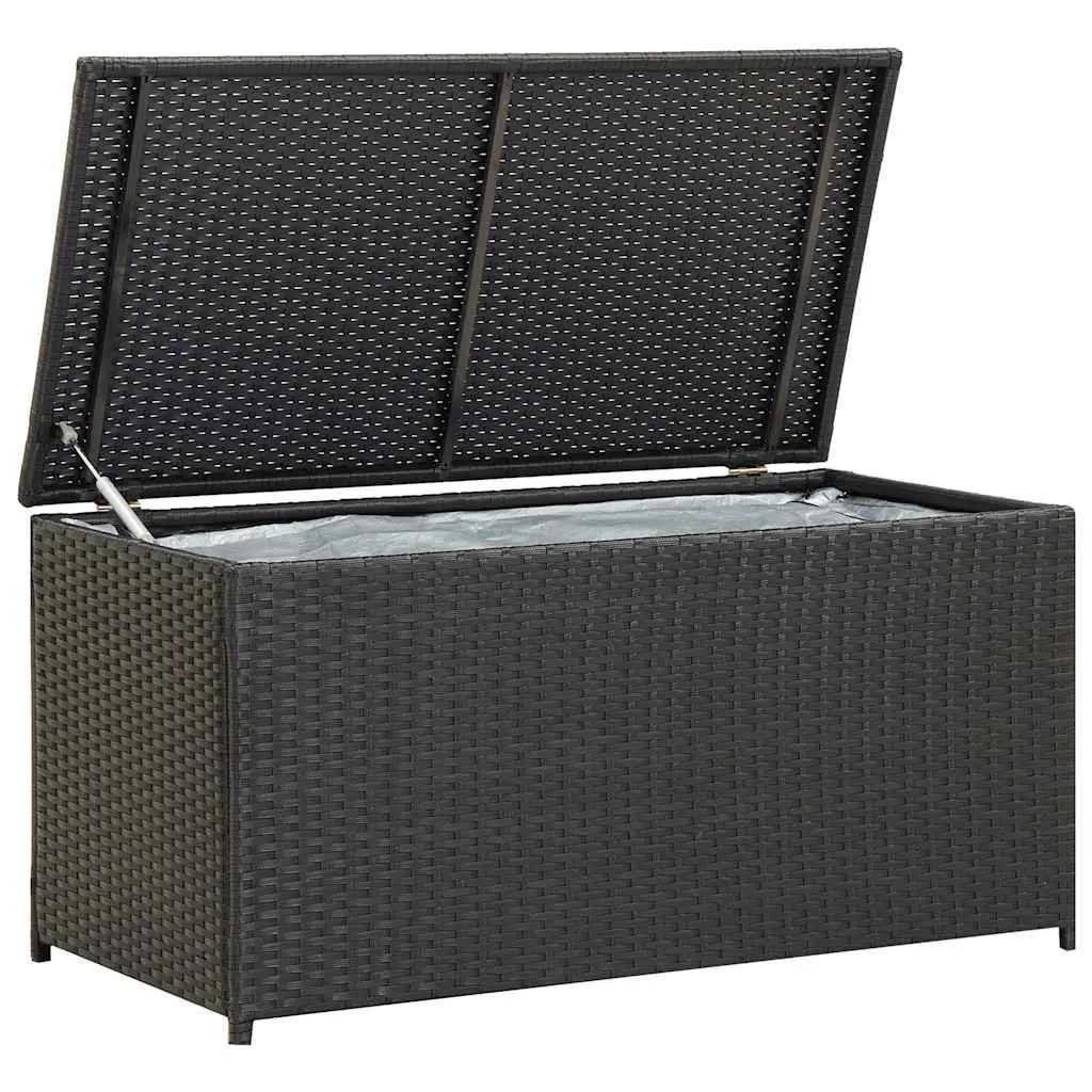 Outdoor Storage Box Poly Rattan 100x50x50cm Black