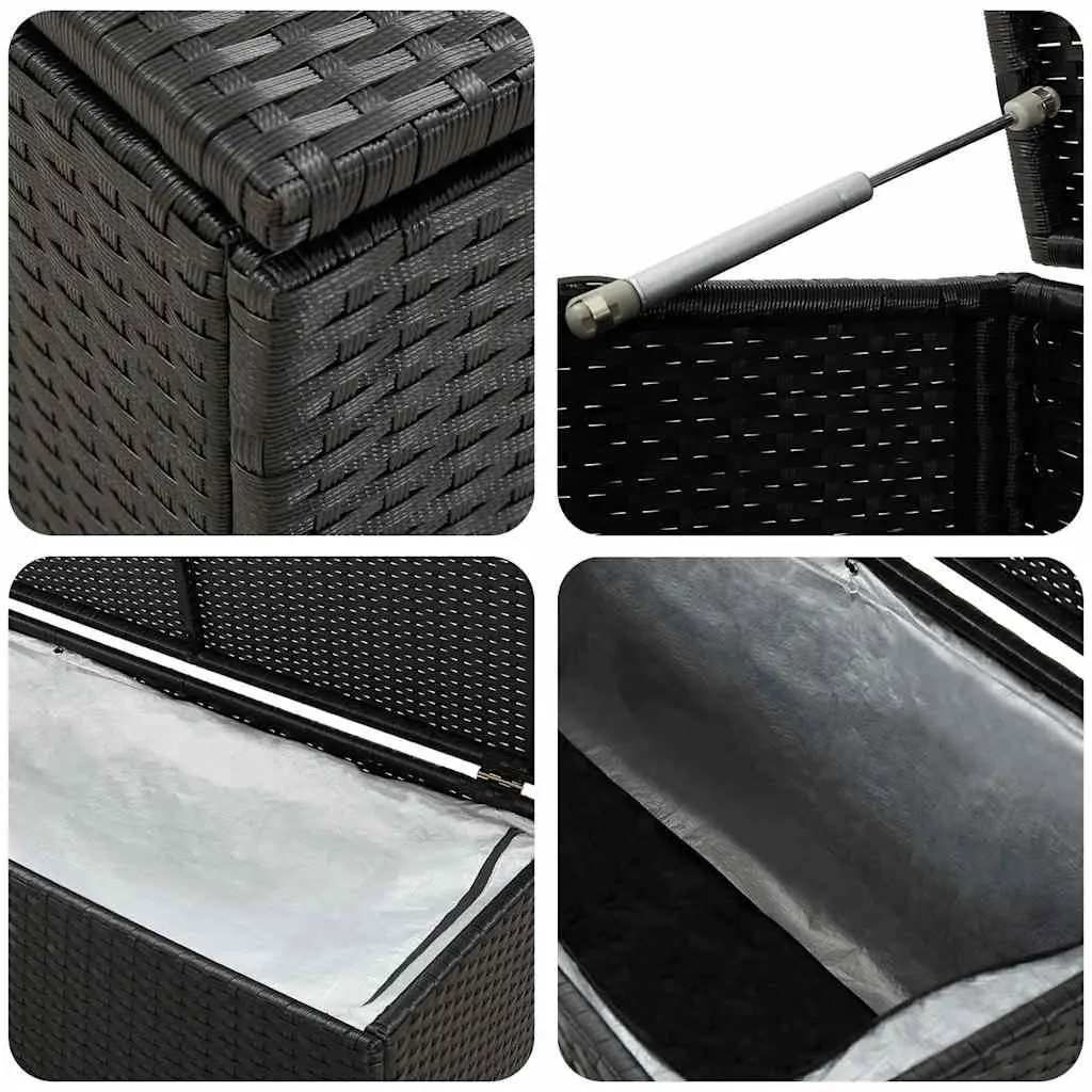 Outdoor Storage Box Poly Rattan 100x50x50cm Black