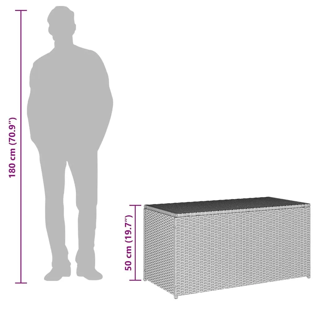 Outdoor Storage Box Poly Rattan 100x50x50cm Black