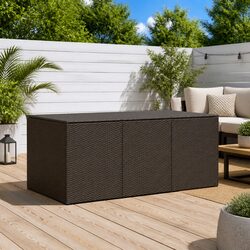 Outdoor Storage Box Poly Rattan Garden Furniture Brown 180x90x70cm