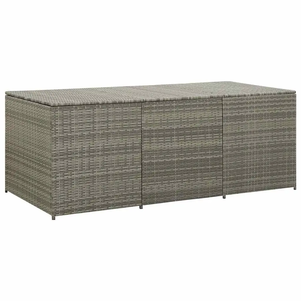Outdoor Garden Storage Box Poly Rattan 180x90x70cm Grey Deck Container