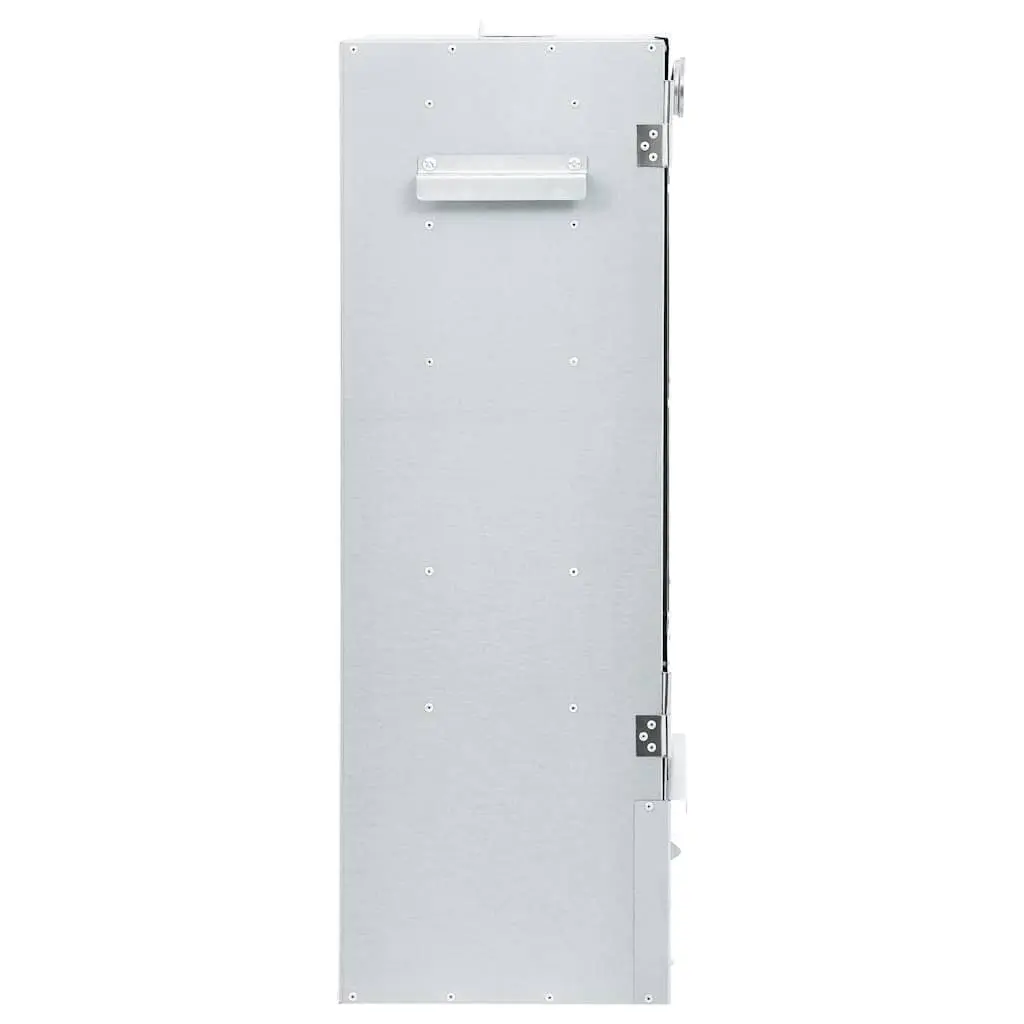 Outdoor BBQ Smoker 83cm Tall with Thermometer Window Silver Galvanised Steel