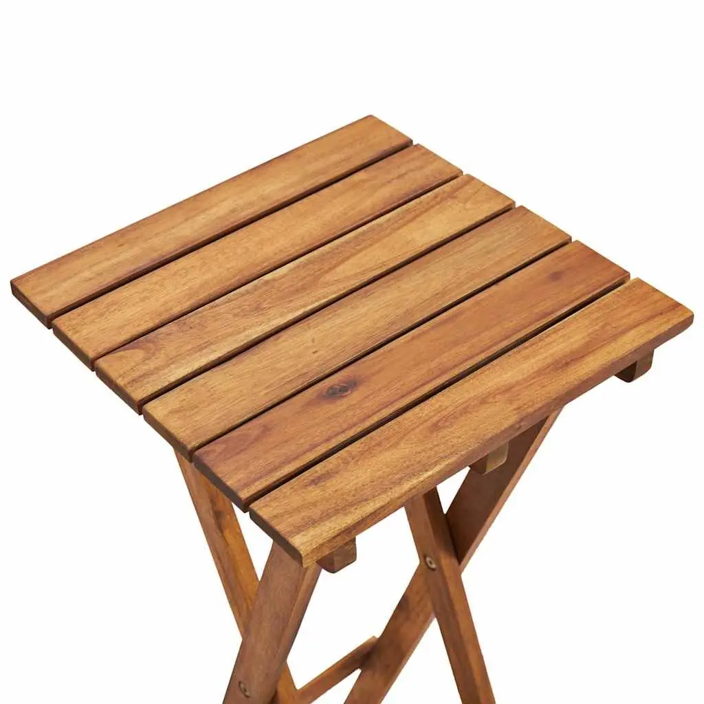 Plant Stand Solid Acacia Wood Folding Indoor Outdoor 30x30x38 cm Brown