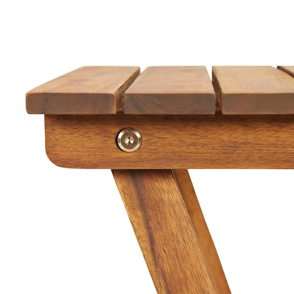 Plant Stand Solid Acacia Wood Folding Indoor Outdoor 30x30x38 cm Brown