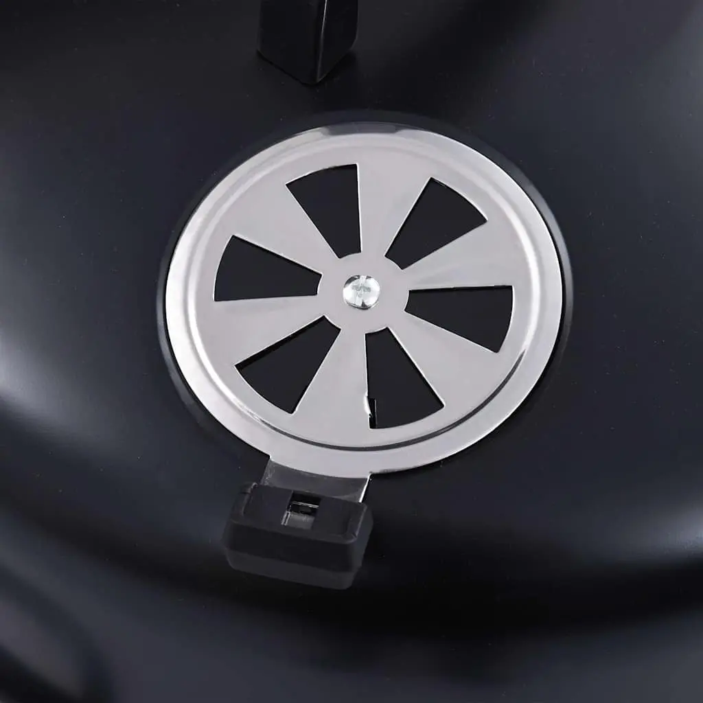 3-in-1 Charcoal Smoker BBQ Grill Portable 40x80cm Black