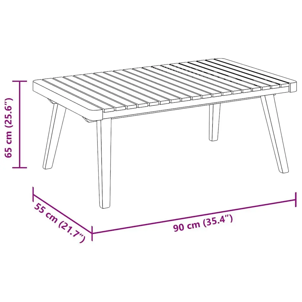 Outdoor Coffee Table 90x55x35cm Slatted Tabletop Garden Patio Furniture Brown