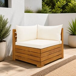 Wooden Corner Sofa Outdoor Garden Sectional Modular Seating with Removable