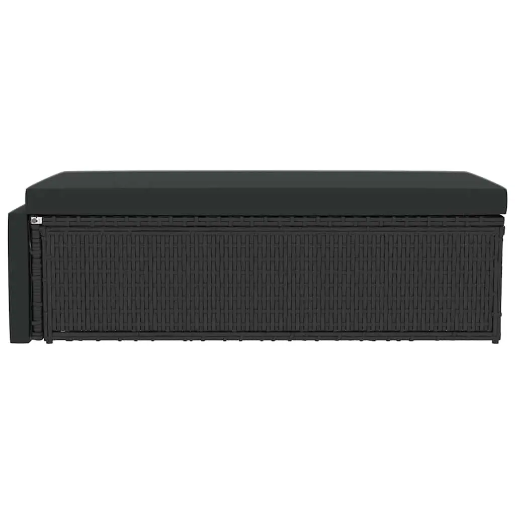 2 Piece Garden Lounge Set Poly Rattan Sofa Stool with Cushions Outdoor Patio