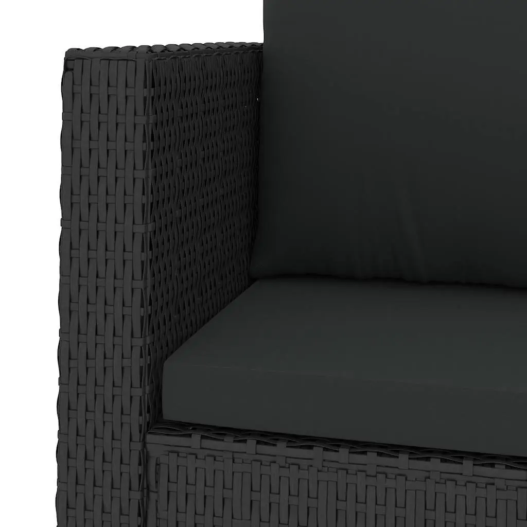 2 Piece Garden Lounge Set Poly Rattan Sofa Stool with Cushions Outdoor Patio