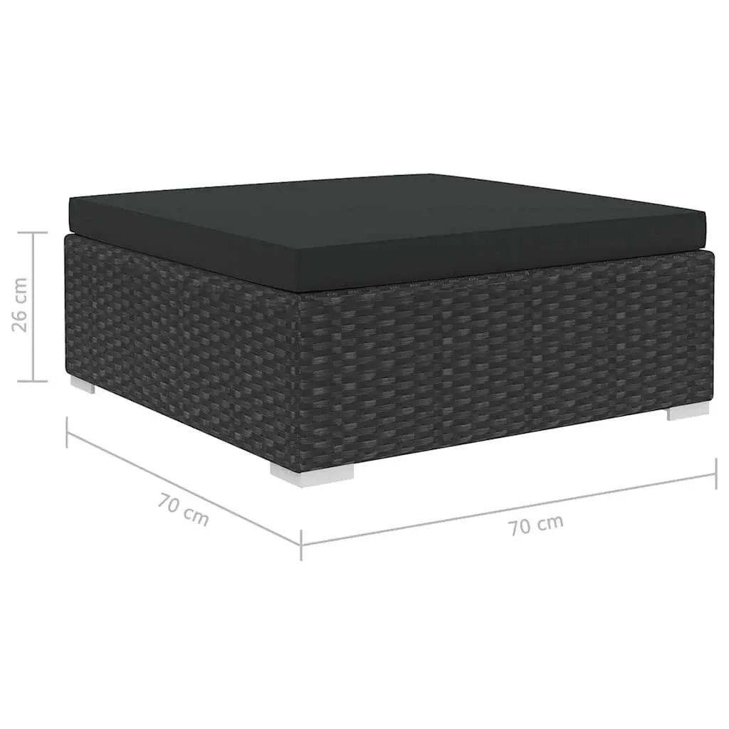 5 Piece Garden Lounge Set Outdoor Patio Sofa with Cushions Poly Rattan Black