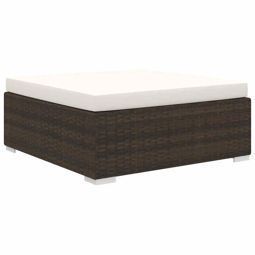 Outdoor Garden Lounge Set Weather-Resistant PE Rattan Brown 4 Piece