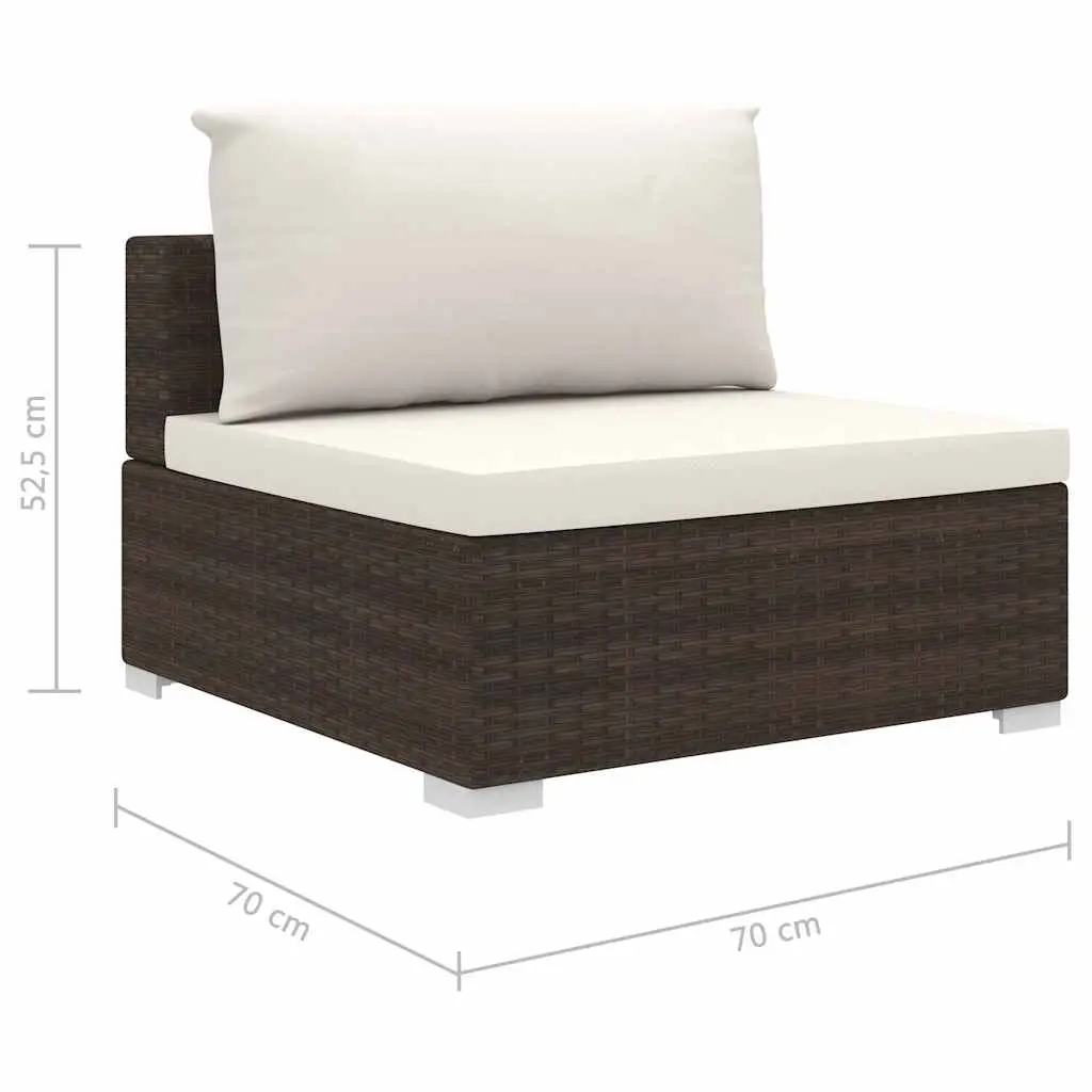 Outdoor Garden Lounge Set Weather-Resistant PE Rattan Brown 4 Piece