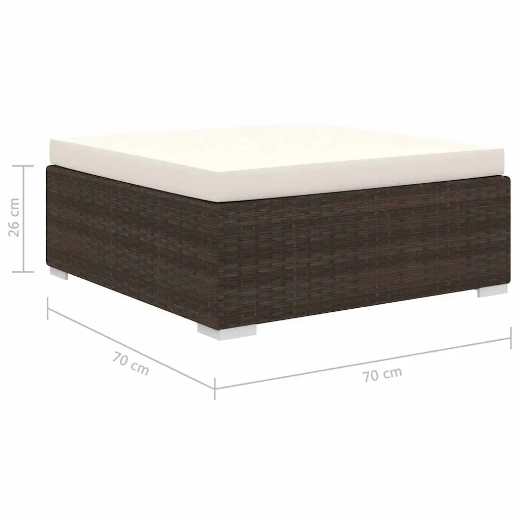 Outdoor Garden Lounge Set Weather-Resistant PE Rattan Brown 4 Piece