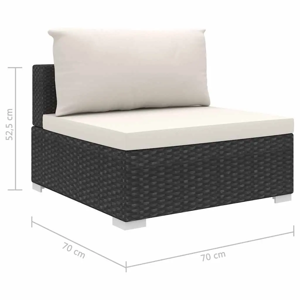 4 Piece Garden Lounge Set with Cushions Poly Rattan Outdoor Furniture Patio Sofa