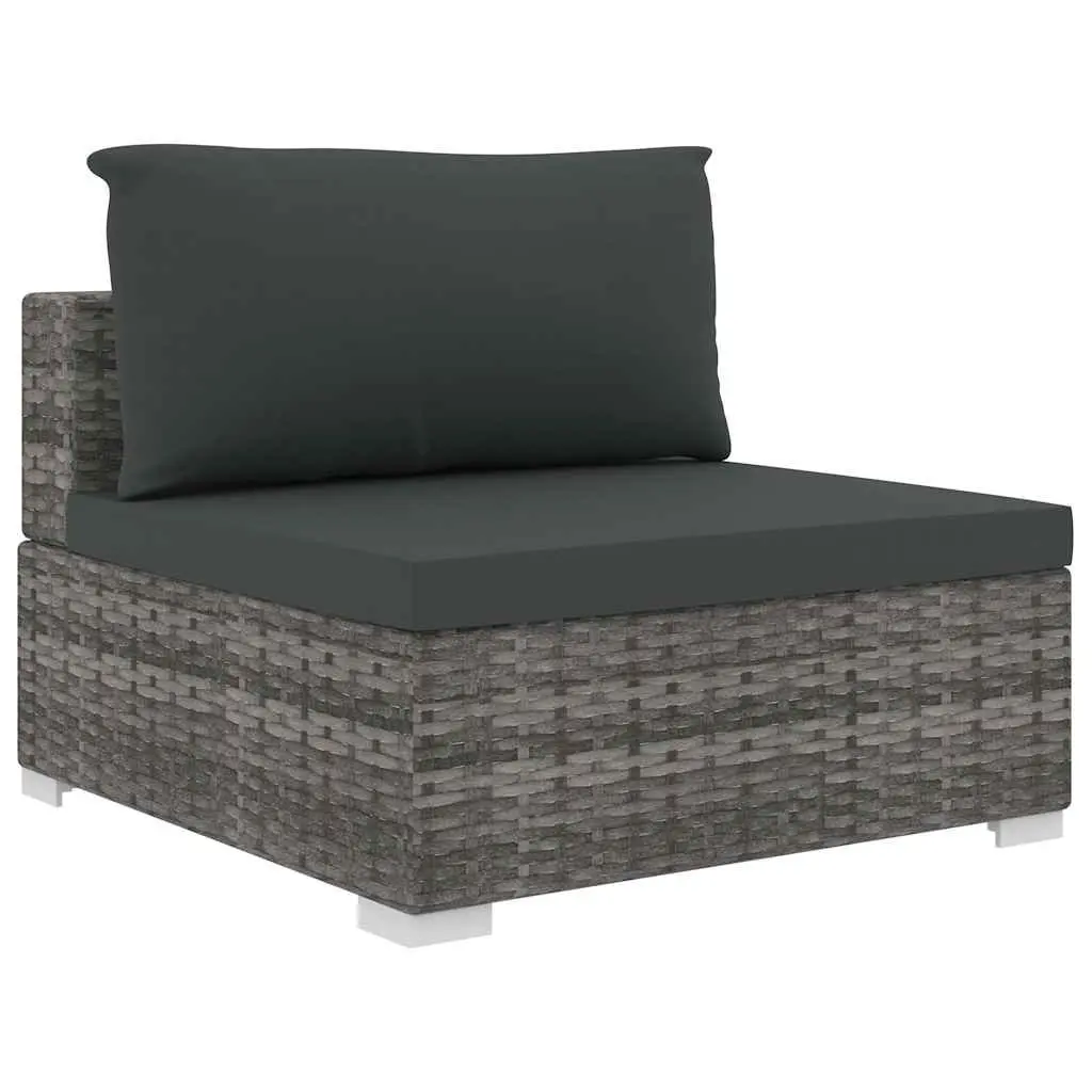 4 Piece Garden Lounge Sofa Set Weather-Resistant Grey Rattan with Cushions