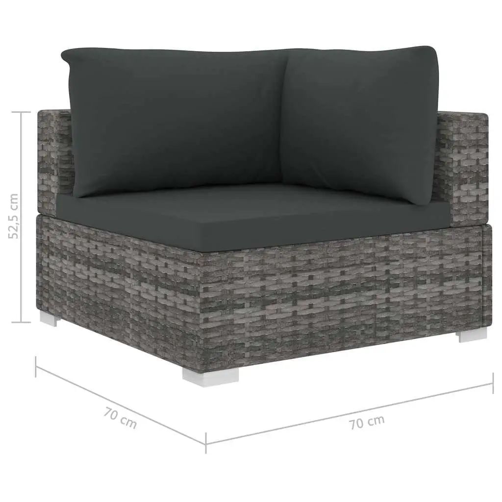 4 Piece Garden Lounge Sofa Set Weather-Resistant Grey Rattan with Cushions