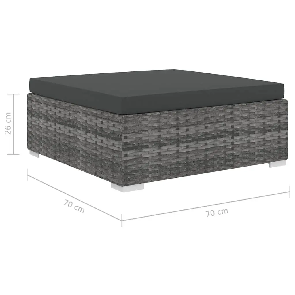 4 Piece Garden Lounge Sofa Set Weather-Resistant Grey Rattan with Cushions