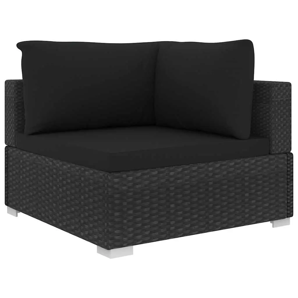 5 Piece Outdoor Garden Lounge Set with Cushions Poly Rattan Patio Furniture