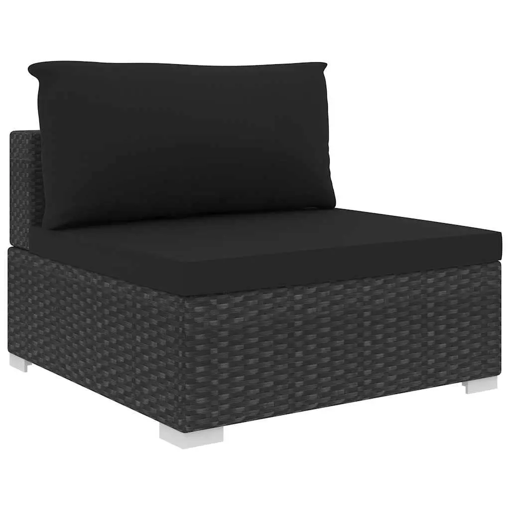 5 Piece Outdoor Garden Lounge Set with Cushions Poly Rattan Patio Furniture