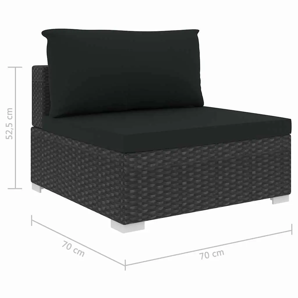 5 Piece Outdoor Garden Lounge Set with Cushions Poly Rattan Patio Furniture