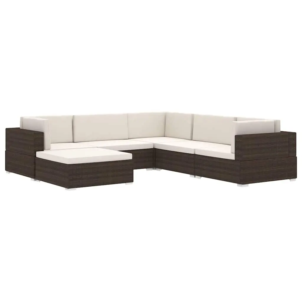 Outdoor Sectional Corner Chair Weather-Resistant PE Rattan Garden Seating Unit Brown