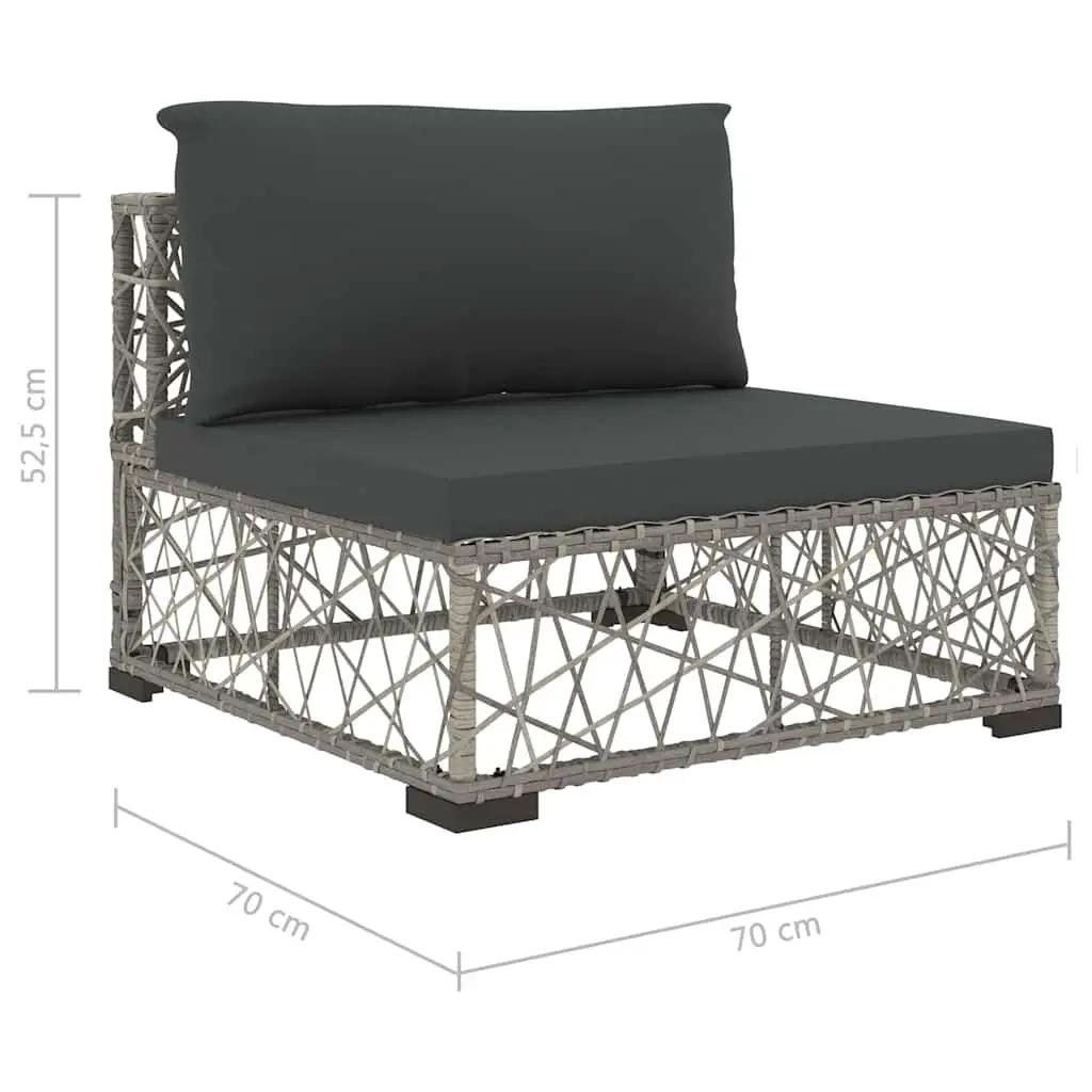 Outdoor Lounge Set Modular Weather-Resistant PE Rattan 8 Piece Grey Patio Furniture