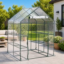 Greenhouse with 8 Shelves Transparent PVC Plant Growing Garden Gardening Storage