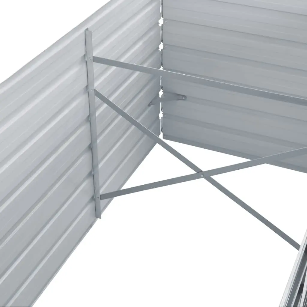 Raised Garden Bed Galvanised Steel Rectangular 160x80x45 cm Grey