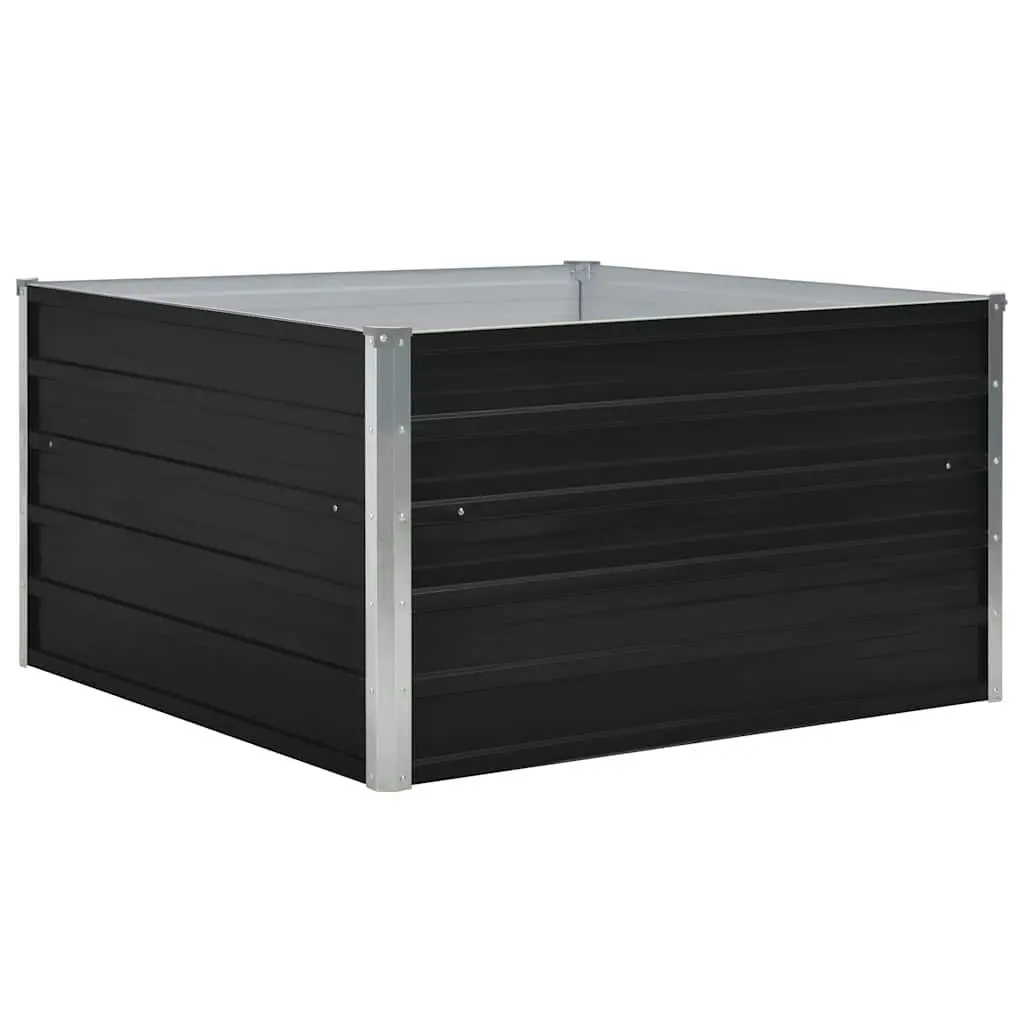 Raised Garden Bed Galvanised Steel 100x100x45 cm Square Planter Box Anthracite