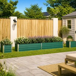 Raised Garden Bed Planter Box Outdoor Vegetables Flowers Herbs Green 320x40x45cm
