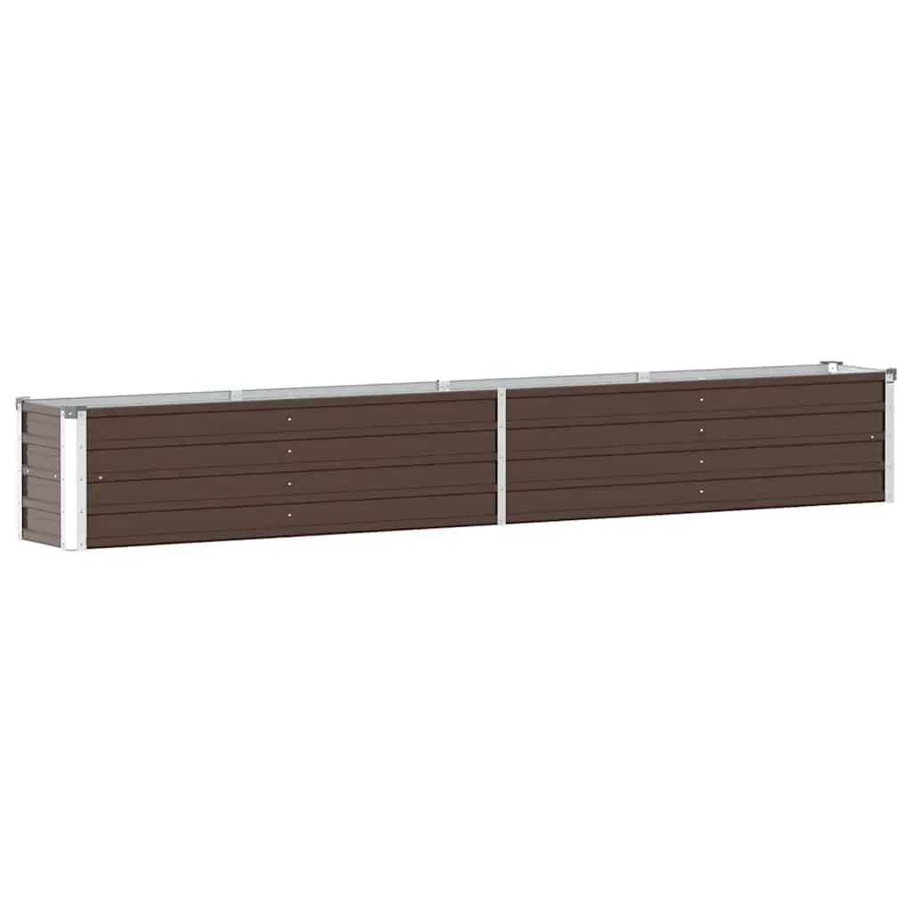Raised Garden Bed Galvanised Steel Deep Wide Brown Outdoor Planter for Flowers Vegetables Herbs