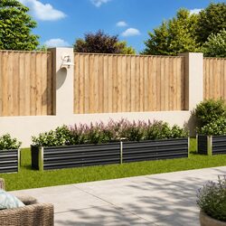 Raised Garden Bed Anthracite Steel 320x40x45cm Outdoor Planter Box