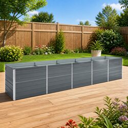Garden Raised Bed Galvanised Steel Outdoor Planter Box Flower Vegetable Herb
