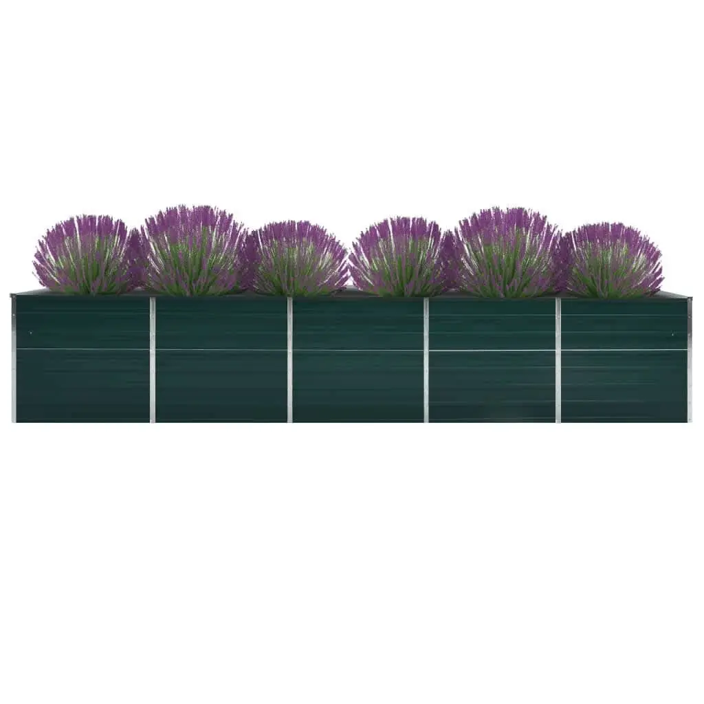 Raised Garden Bed Galvanised Steel Planter Box Outdoor Green 400 x 80 x 45 cm