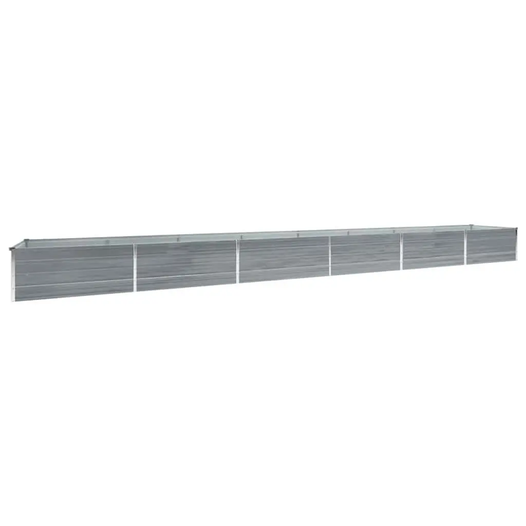 Galvanised Steel Raised Bed Outdoor Planter Box Grey 600 x 80 x 45 cm